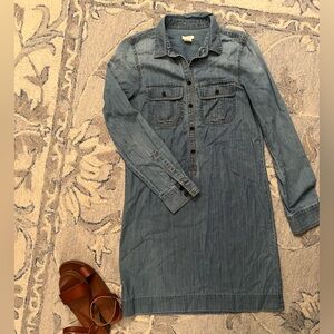 Versatile chambray/denim J. Crew shirt dress